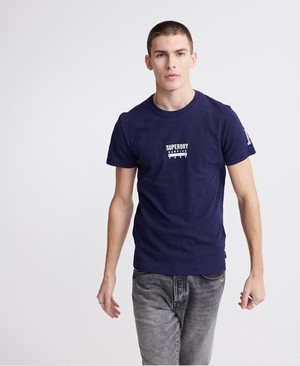 Superdry Surplus Goods Classic Graphic Férfi Pólók Sötétkék | ZGSFA7123